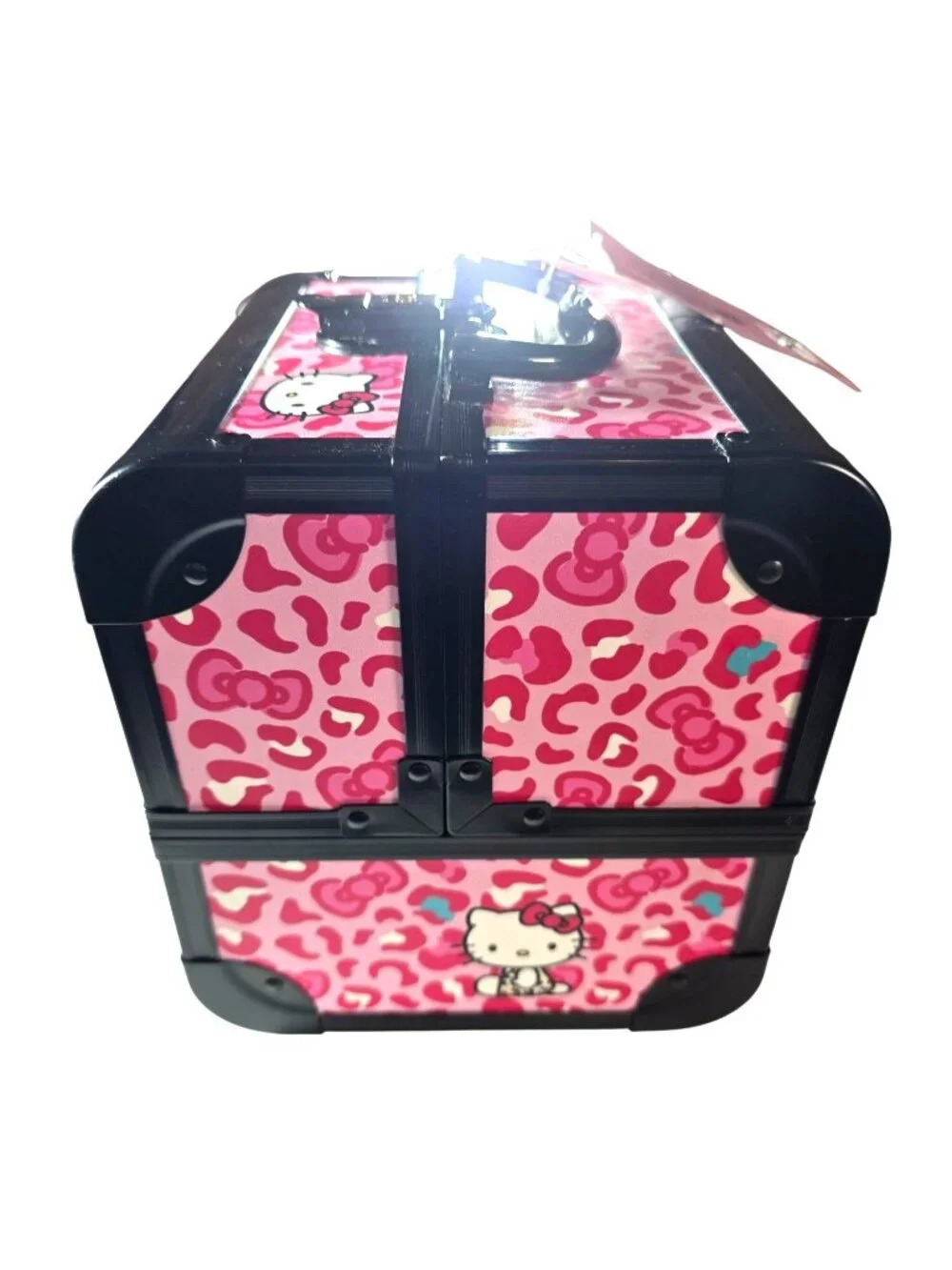 Hello Kitty Makeup Travel Case Impressions Vanity Co. Pink Leopard NWT